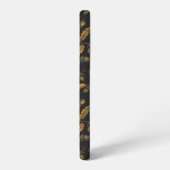 Eichen und Blätter auf schwarz Samsung Galaxy Hülle (Linke Seite)