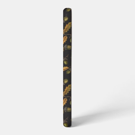 Eichen und Blätter auf schwarz Samsung Galaxy Hülle (Linke Seite)