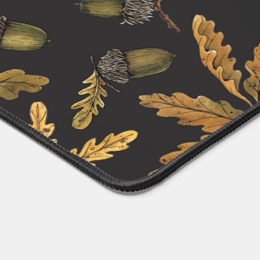 Eichen und Blätter auf schwarz Schreibtischunterlage (Ecke)