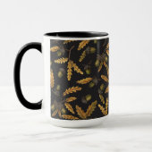 Eichen und Blätter auf schwarz Tasse (Links)
