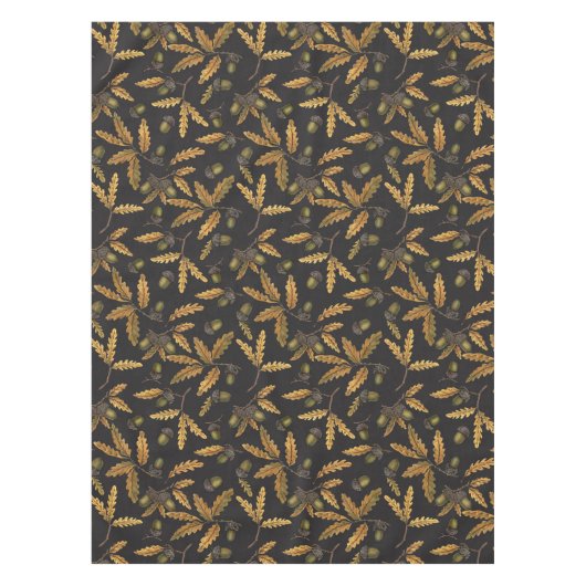 Eichen und Blätter auf schwarz Tischdecke (Vorderseite)