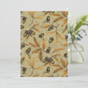 Eichen und Eichen-Blätter auf Ekru