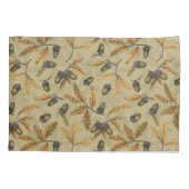 Eichen und Eichen-Blätter auf Ekru Kissenbezug (Rückseite-Links)