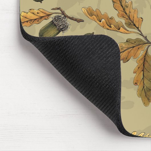 Eichen und Eichen-Blätter auf Ekru Mousepad (Ecke)