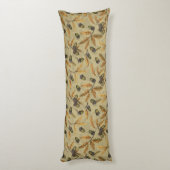 Eichen und Eichen-Blätter auf Ekru Seitenschläferkissen (Rückseite (Vertikal))