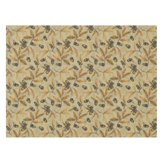 Eichen und Eichen-Blätter auf Ekru Tischdecke (Vorderseite (Horizontal))