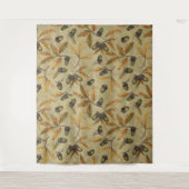 Eichen und Eichen-Blätter auf Ekru Wandteppich (Vorderseite)