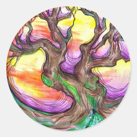 Eichenälteart Runder Aufkleber (Vorderseite)