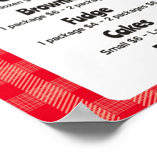 Eichenbäckerverkauf personalisierte Preisliste Poster (Ecke)