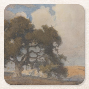Eichenbaum (1910) - Majestic Vintag Watercolor Rechteckiger Pappuntersetzer