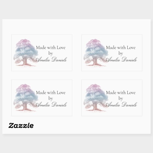 Eichenbaum aus Liebe Rechteckiger Aufkleber (Blatt)