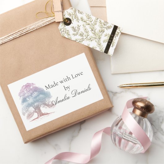 Eichenbaum aus Liebe Rechteckiger Aufkleber (Schenken)