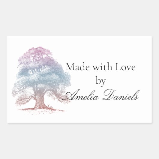 Eichenbaum aus Liebe Rechteckiger Aufkleber (Vorderseite)