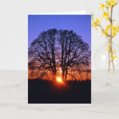 Eichenbaum bei Sonnenuntergang Karte (Gelbe Blume)