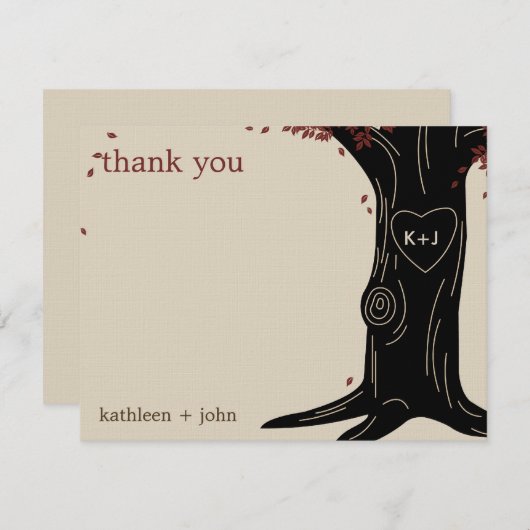 Eichenbaum Danke Karte (Vorne/Hinten)