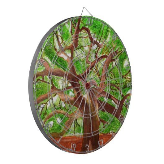 Eichenbaum Dartscheibe (Vorderseite Links)