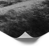 Eichenbaum, Frühlingswiese, Schwarz und Weiß Poster (Ecke)