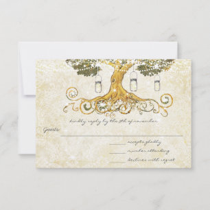 Eichenbaum gestörter Damask Metallic Elegance RSVP Karte