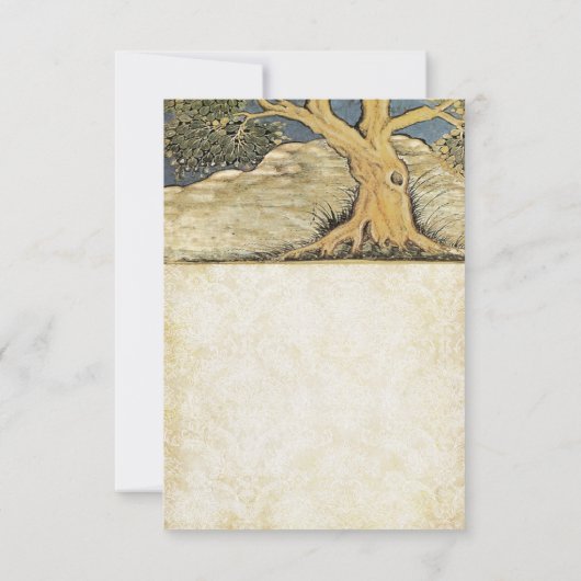 Eichenbaum gestörter Damask Metallic Elegance RSVP Karte (Rückseite)