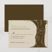 Eichenbaum-Hochzeit RSVP / Antwortkarte Karte (Vorne/Hinten)