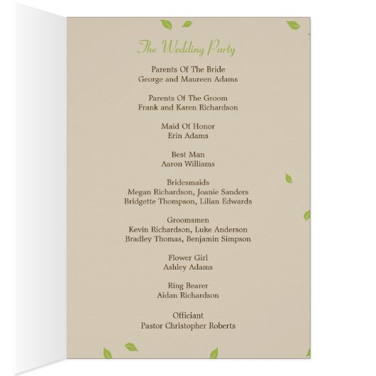 Eichenbaum-Hochzeitskarte (Innen (Rechts))