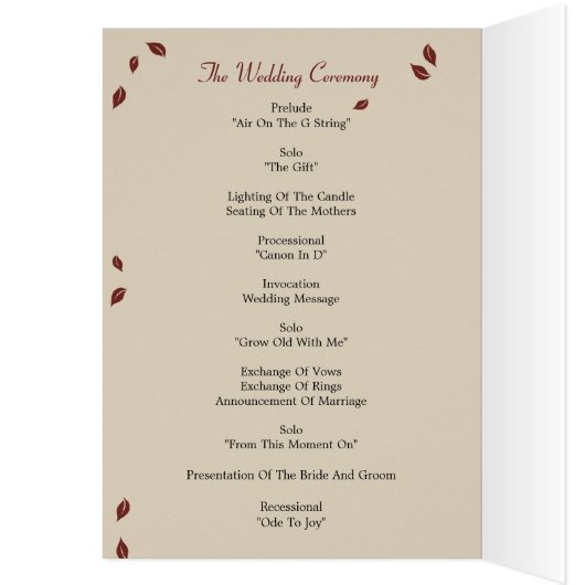 Eichenbaum-Hochzeitskarte (Innen (Links))