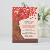 Eichenbaum-Hochzeitskarte der Liebe Autum Begleitkarte (Stehend Vorderseite)