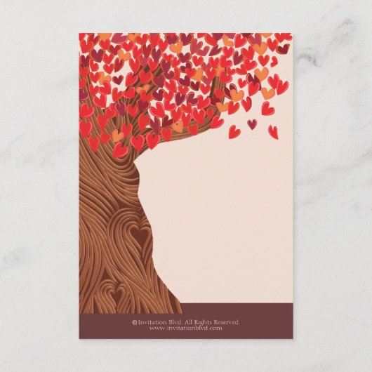 Eichenbaum-Hochzeitskarte der Liebe Autum Begleitkarte (Rückseite)