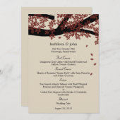 Eichenbaum-Hochzeitskarte Menükarte (Vorne/Hinten)