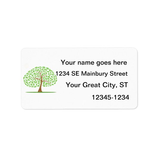 Eichenbaum in ökologischem Design.png Adressaufkleber (Vorne)