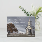 Eichenbaum Kirche Hochzeit Einladung (Stehend Vorderseite)