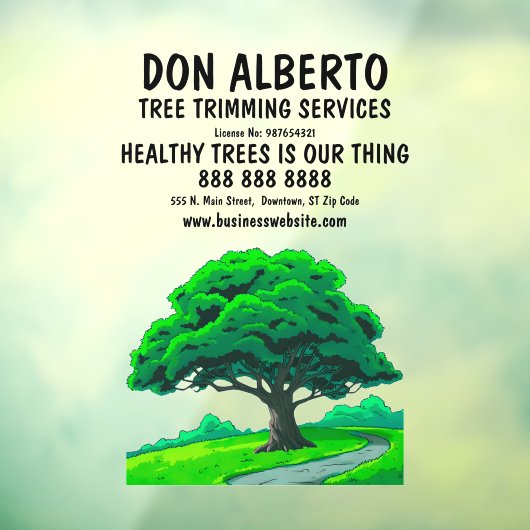 Eichenbaum-Logo | Benutzerdefinierter Baumzervice Fensteraufkleber (Blatt 3)