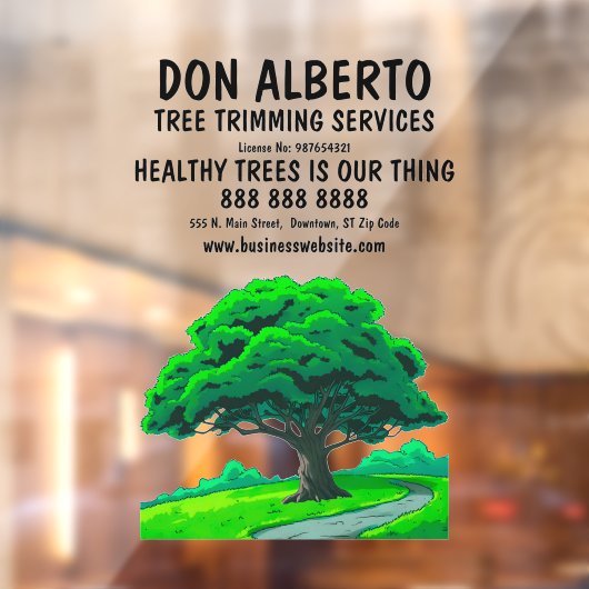 Eichenbaum-Logo | Maßgeschneiderter Baumzuchtservi Fensteraufkleber (Blatt 2)