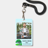 Eichenbaum-Logo | Mitarbeiter der Baumschneide-Die Ausweis (Vorderseite mit Schlüsselband)