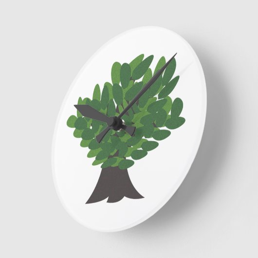 Eichenbaum Runde Wanduhr (Winkel)
