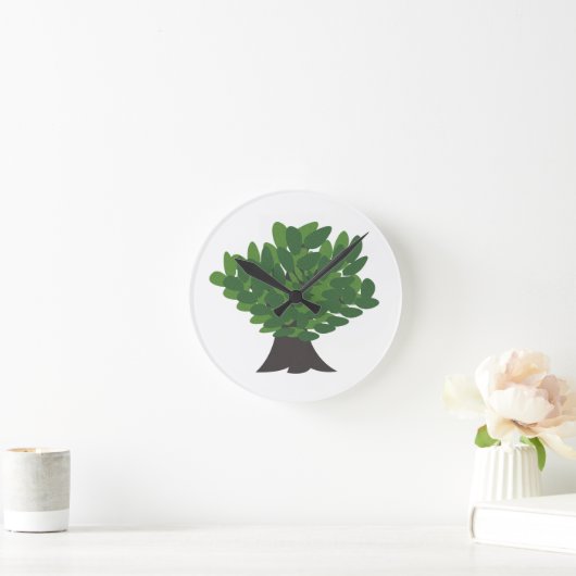 Eichenbaum Runde Wanduhr (Zuhause)