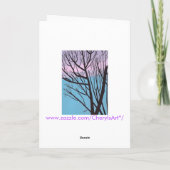 Eichenbaum-Silhouette, Lavendel-Himmelskarte Karte (Rückseite)