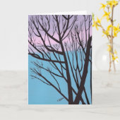 Eichenbaum-Silhouette, Lavendel-Himmelskarte Karte (Gelbe Blume)