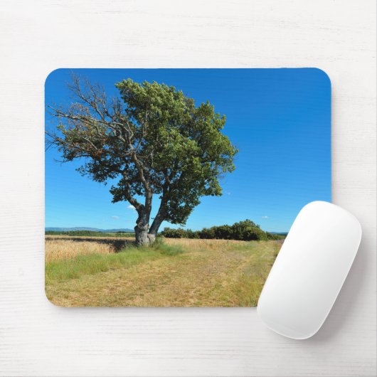 Eichenbaum und Landwirtschaft in Frankreich Mousepad (Mit Mouse)