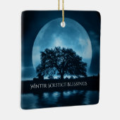 Eichenbaum und Mondwinterwald Segnungen Keramikornament (Rechts)