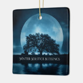 Eichenbaum und Mondwinterwald Segnungen Keramikornament (Links)