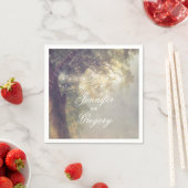 Eichenbaum und Streichellichter Rustikale Gartenho Serviette (Beispiel)