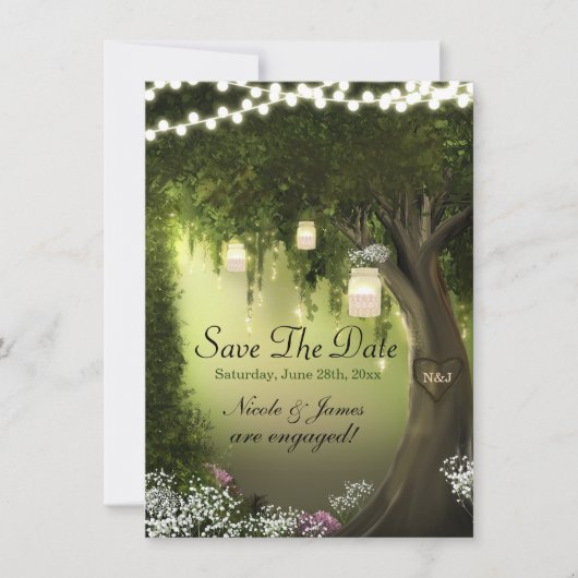Eichenbaum Verzauberter Waldgarten Save-the-Date Save The Date (Vorderseite)