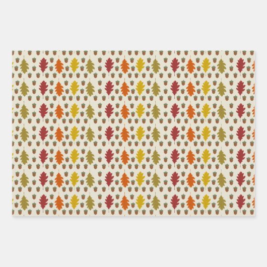 Eichenbäume Blätter und Acorns Herbst Gemustert (Vorderseite)