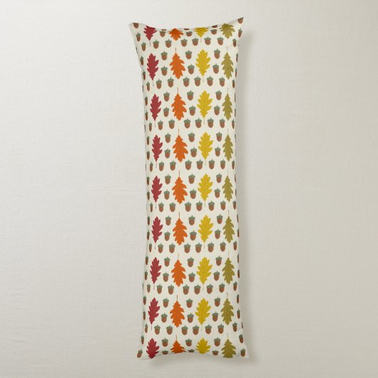 Eichenbäume Blätter und Acorns Herbst Gemustert Seitenschläferkissen (Rückseite (Vertikal))