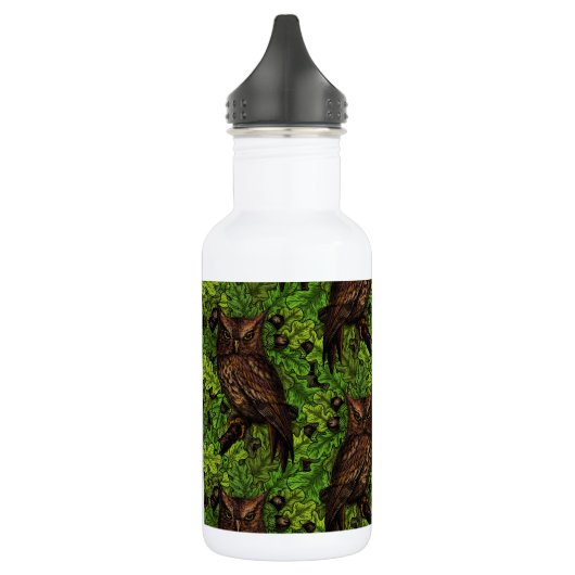 Eichenbäume, grün und braun edelstahlflasche (Links)