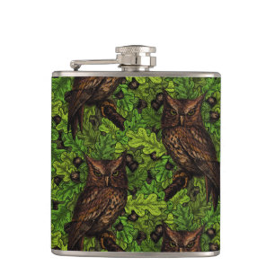 Eichenbäume, grün und braun flachmann