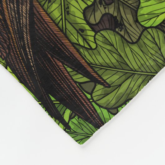 Eichenbäume, grün und braun fleecedecke (Ecke)