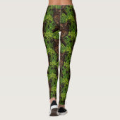 Eichenbäume, grün und braun leggings (Rückseite)