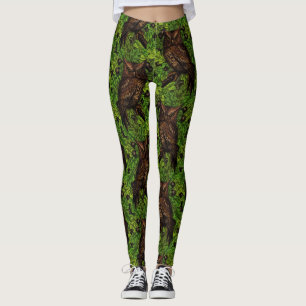 Eichenbäume, grün und braun leggings